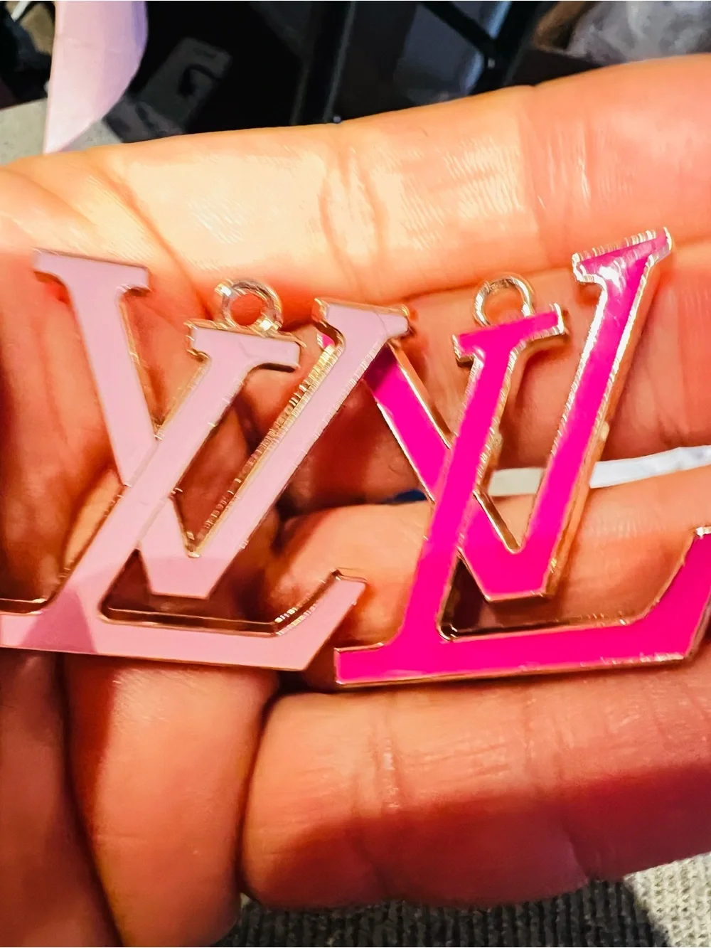 Pink Unbranded double sided Logo Necklace Charms – Set of 2 XL